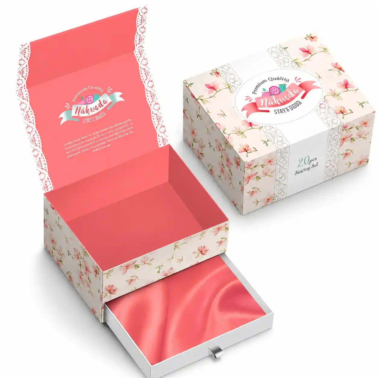 Nahuedo Floral Drawer Box — Luxury Boxes